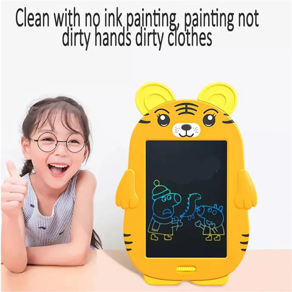 Tiger Shaped Kids 8.5 Inch LCD Drawing Pad Toddler Boys Girls Doodle Writing Tablet Handwriting Board with Lock Function One-click Erase - 7