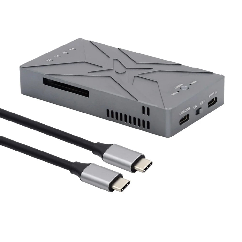 UC-031 Dual NVME M.2 NGFF M-Key to USB-C Type-C Raid0 Raid1 JOBD Big Enclosure 20Gbps with Fan Raid0 Hyper Adapter - 2