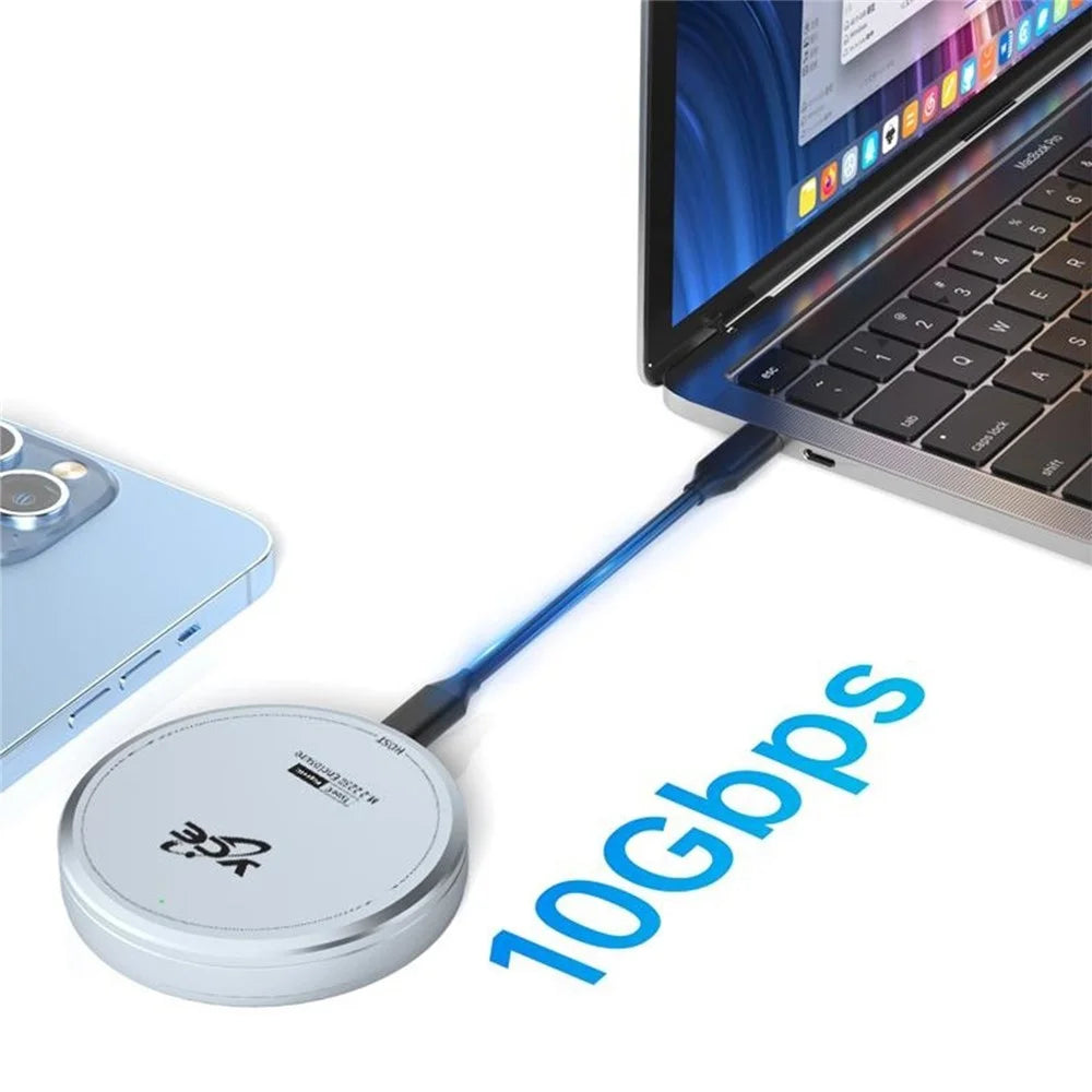 V195F 10Gbps Magnetic Phone Laptop Hard Drive Box NVME / 2230 / M.2 Solid State Hard Disk Enclosure - 2