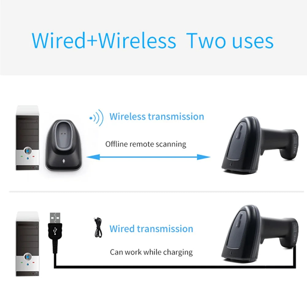 WHS23-M 2.4G Wireless Barcode QR Code Scanner Handheld Bar Code Reader - 5