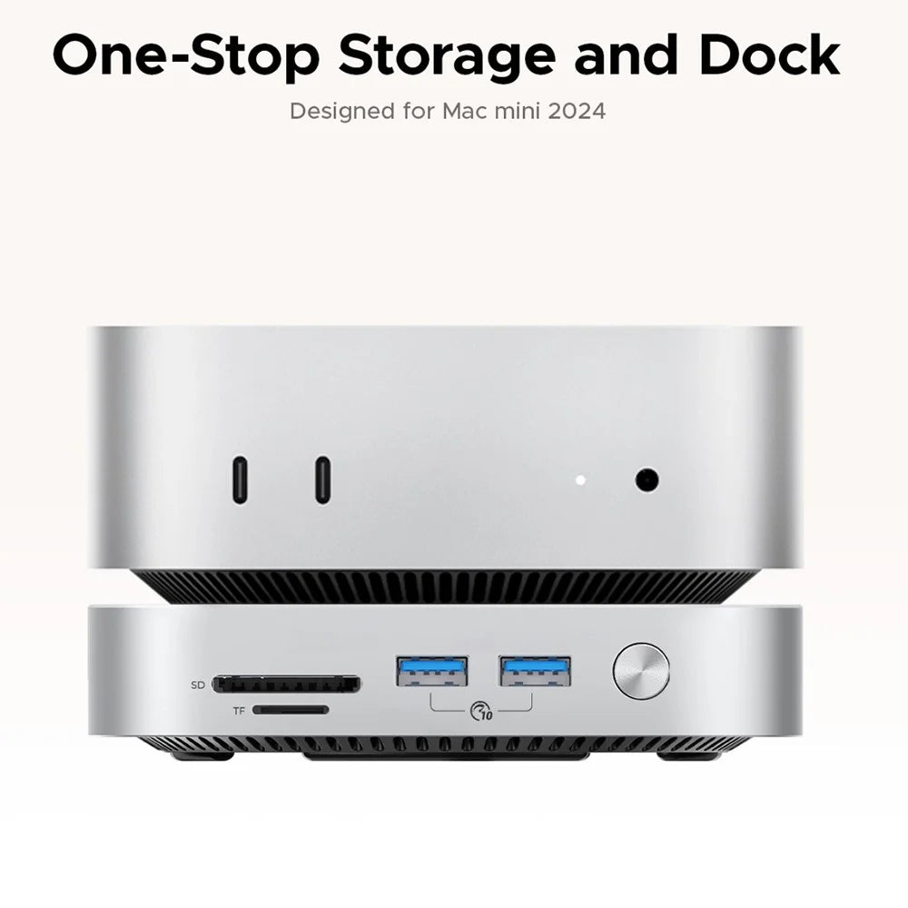 ORICO-M47P Aluminum Alloy 7 in 1 MiniLink Desktop Hard Drive Expansion Dock 40Gbps M.2 SSD Enclosure - White  /  UK Plug - 2