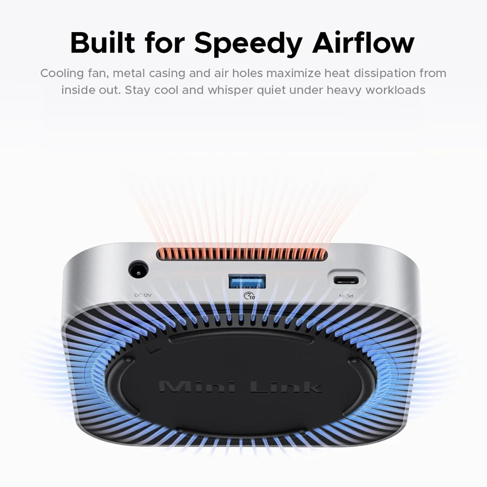 ORICO-M47P Aluminum Alloy 7 in 1 MiniLink Desktop Hard Drive Expansion Dock 40Gbps M.2 SSD Enclosure - White  /  UK Plug - 4