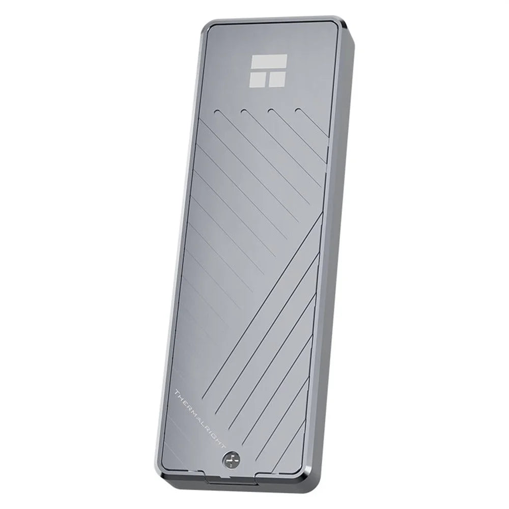 THERMALRIGHT HR-EB105 DUAL C M.2 NVMe SATA SSD Enclosure Type-C Cable USB3.2 Gen2 10Gbps High-Speed Aluminum Alloy Hard Drive Case - Grey - 1
