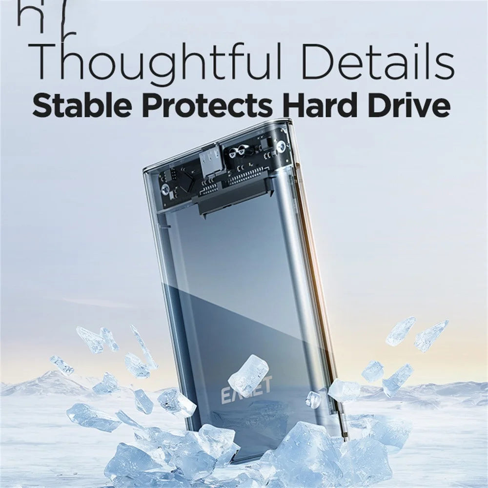 EAGET E16 2.5 Inch Portable External Hard Drive Enclosure USB 3.0 Type-C SATA SSD HDD Hard Drive Case - 7