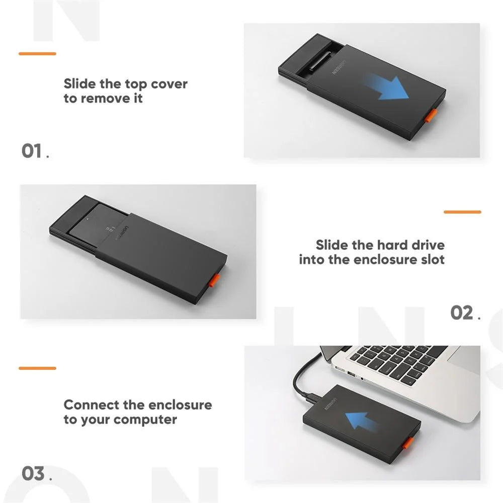 UGREEN 2.5 inch HDD Case USB 3.0 to SATA Adapter External Hard Drive Enclosure for SSD Disk HDD Box - 2