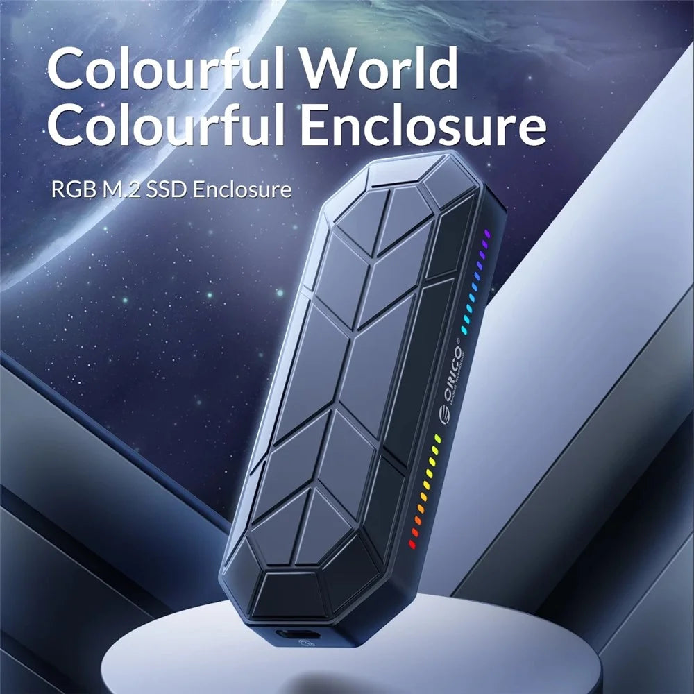 ORICO M2VG01-C3 RGB M2 SSD Case NVME Cabinet M.2 for USB Type C 3.1 Gen2 10Gbps SSD Cool Box Style Game M.2 SSD Case - 5