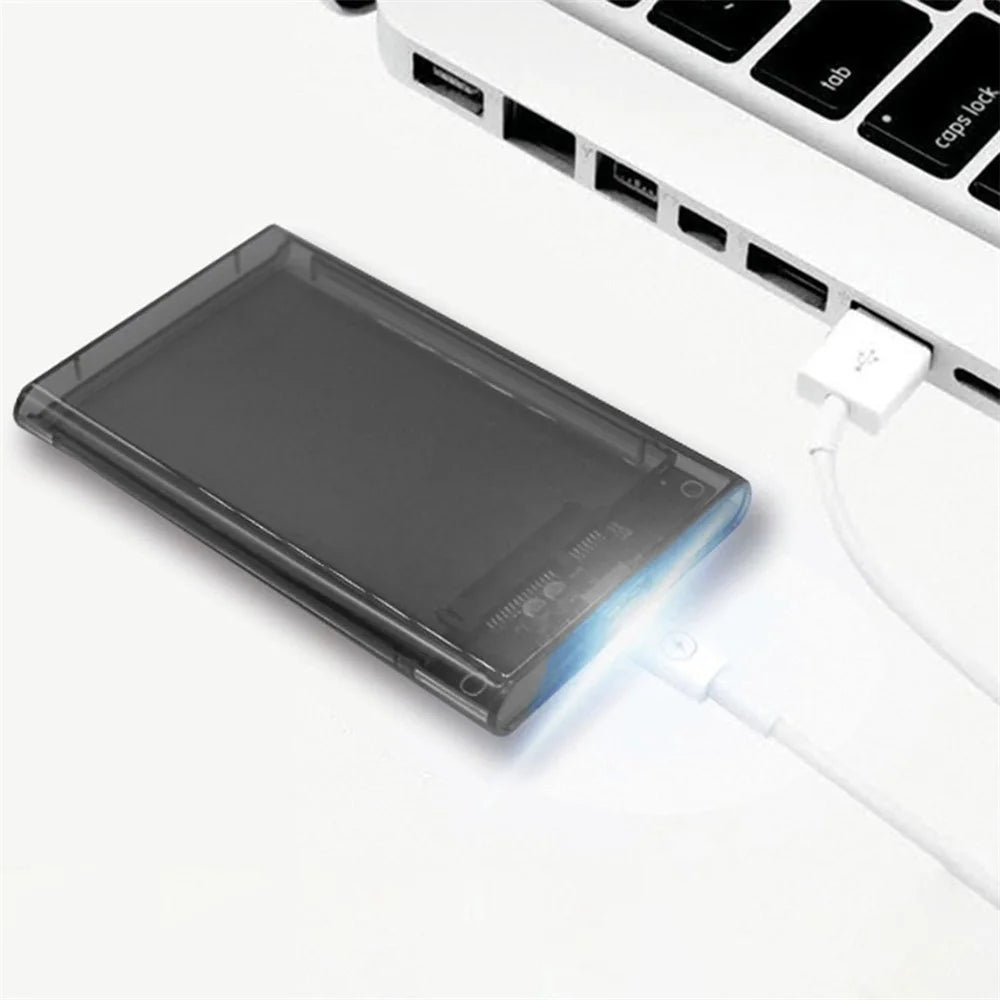 2.5'' External Hard Drive Enclosure USB 3.0 to SATA HDD Hard Disk Case for Mac OS and Windows, Supporting Max 6TB - Transparent Black - 2