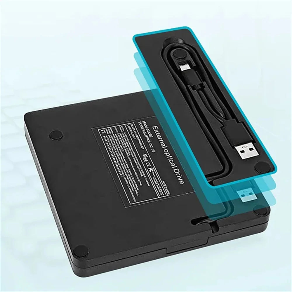 XD009 Ultra-thin Design Laptop Computer USB 3.0+Type-C DVD Drive External CD Reader VCD Burner - 6