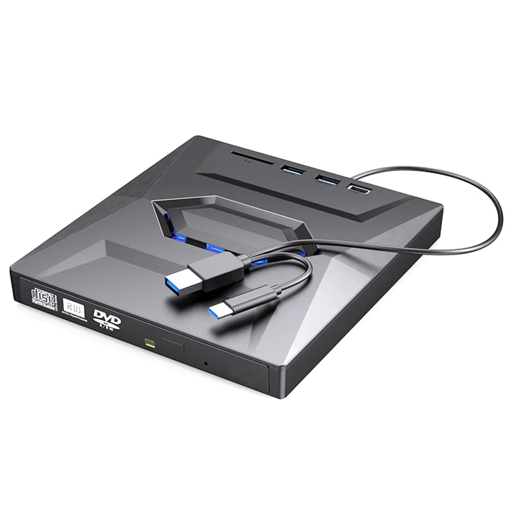 B21-Y Multi-Function 5-in-1 Laptop Type-C DVD Recorder Optical Drive 3.0 USB External Mobile DVD Burner - 1