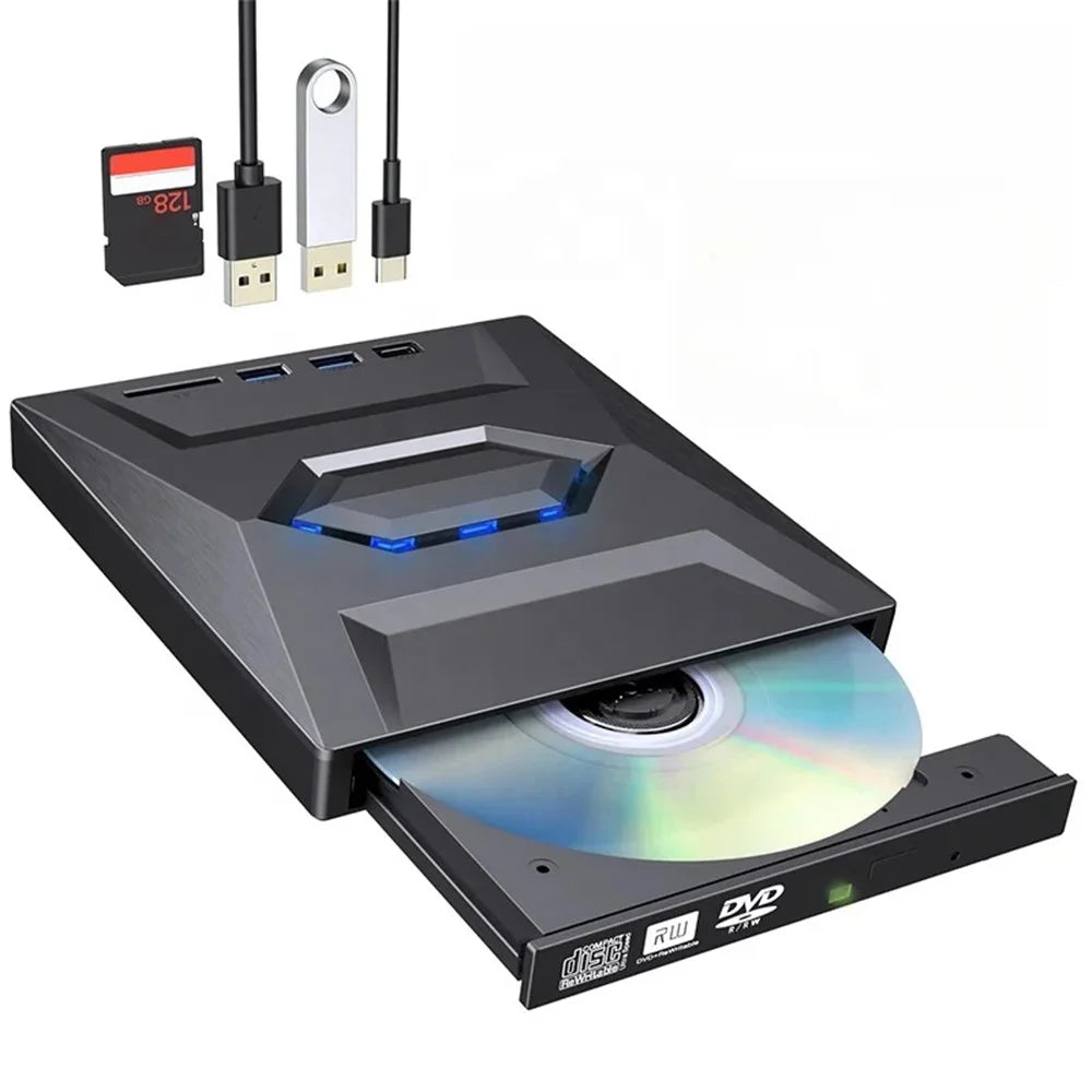 B21-Y Multi-Function 5-in-1 Laptop Type-C DVD Recorder Optical Drive 3.0 USB External Mobile DVD Burner - 2