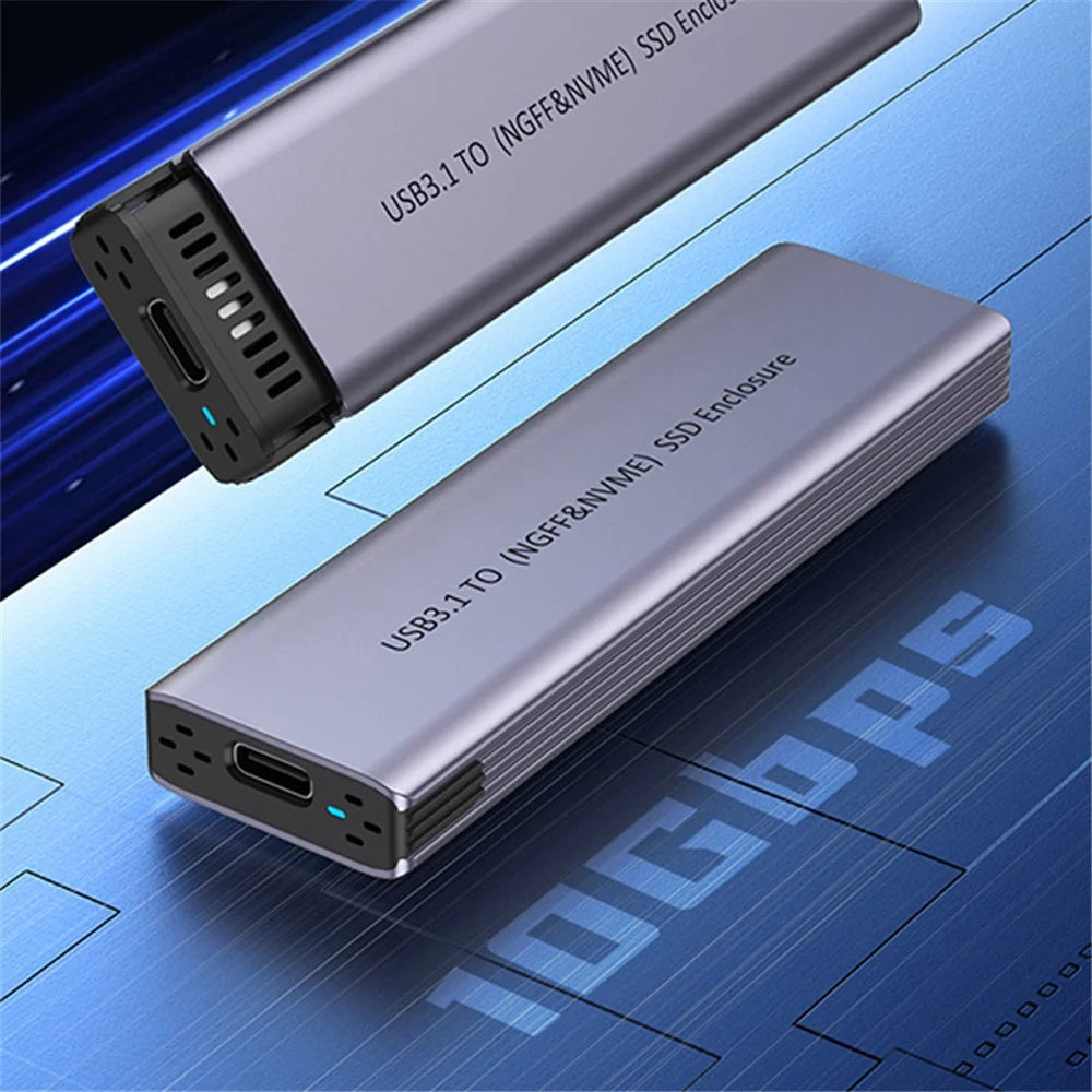 S186 USB3.1 10Gbps SATA SSD Case Aluminum Alloy NVME M.2 Computer External Hard Drive Enclosure - 5