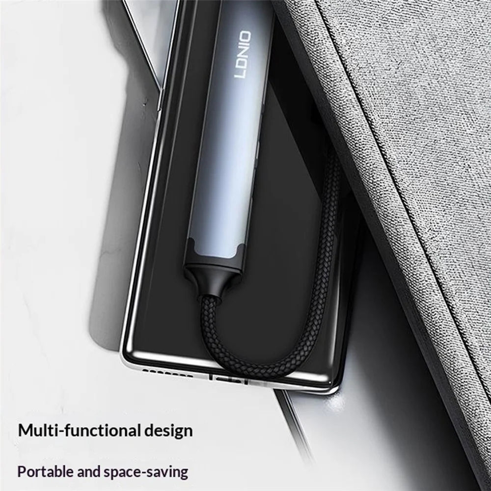 LDNIO DS-134U USB-A to 4-Port USB 3.0 Hub with 1.2m Cable 5Gbps High Speed Data Transfer Adapter - Grey - 5