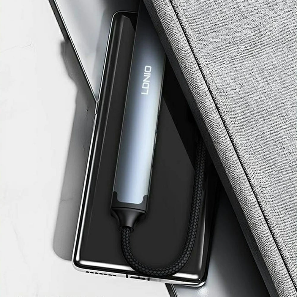 LDNIO DS-74C 4 in 1 USB-C Hub USB 3.0 + 3x Type-C 2.0 Adapter for Laptop Tablet Phone - Grey - 3