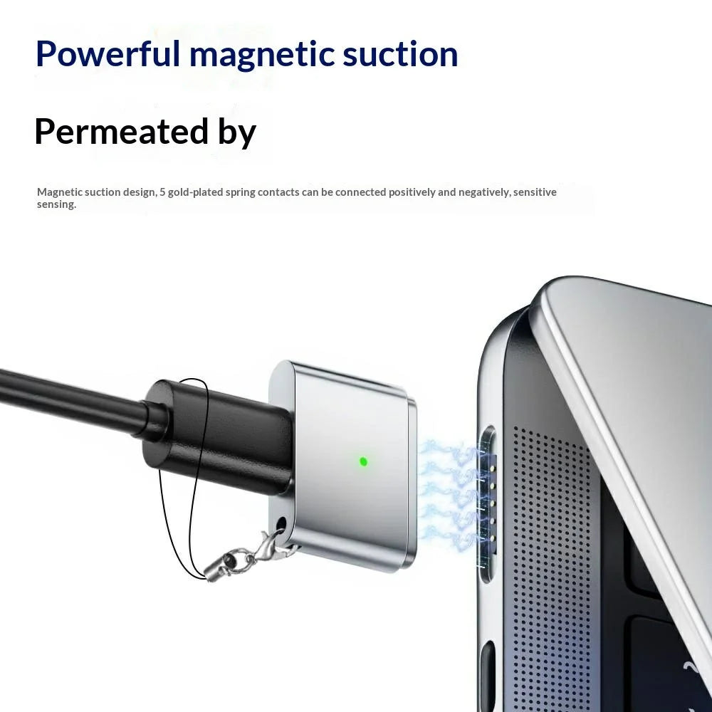 AP3-100T USB-C Female to Compatible with MagSafe 3 Male Magnetic Adapter 100W PD Fast Charging Converter for MacBook Pro  /  Air - Black - 5