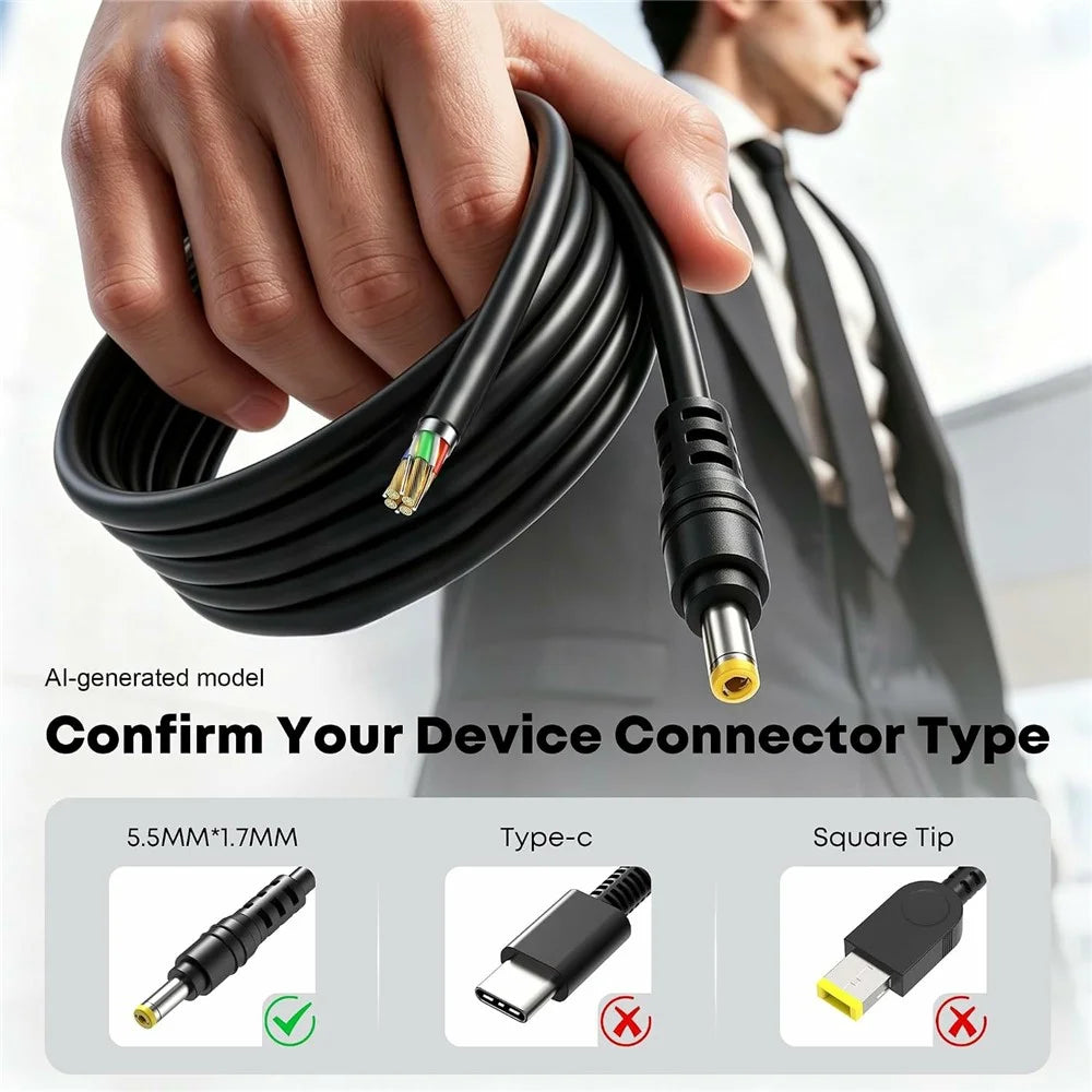 65W 19V 3.42A Laptop Charger for Acer Aspire E1 / E15 / V3 / V5 / V7 5.5x1.7mm Power Adapter - EU Plug - 3