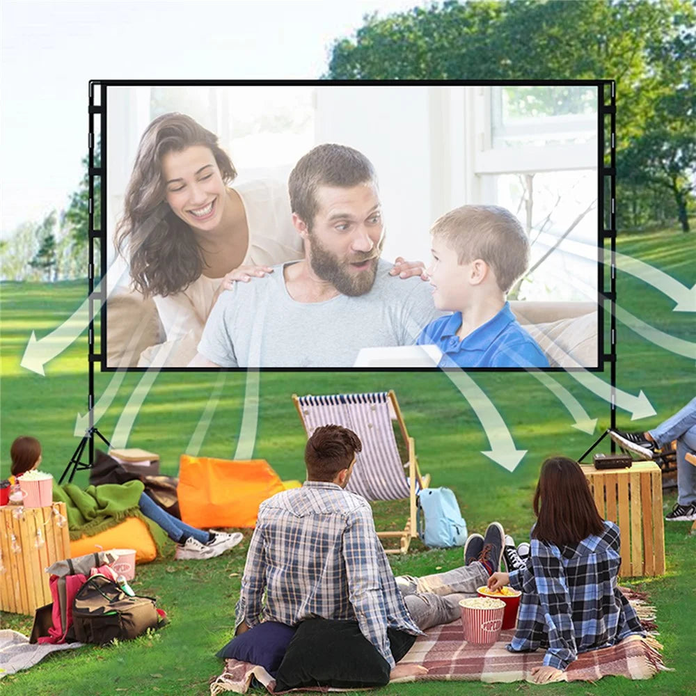 16:9 84-inch Folded HD Projector Screen Outdoor High Resolution Projection Screen Cloth with Portable Bracket - 6
