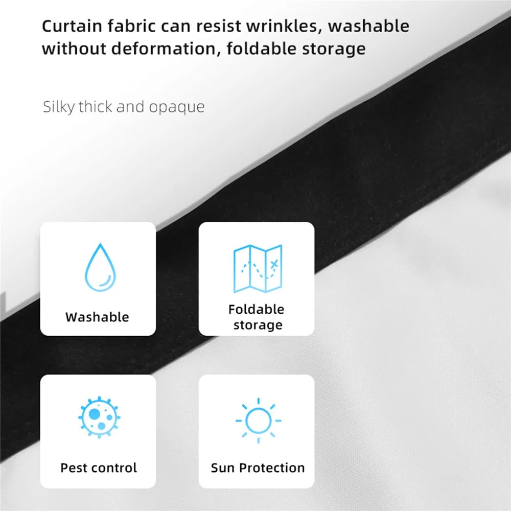 120-Inch 2.65mx1.5m Indoor Outdoor Projection Curtain 16:9 Movie Projector Screen with Stand Storage Bag - 2