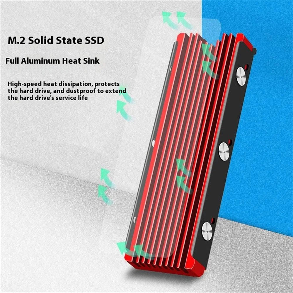 JEYI Cool Warship 2280 M.2 NVMe SSD Heatsink Double-Sided Thermal Silicone For PS5 SSD Cooling Vest - Red - 2