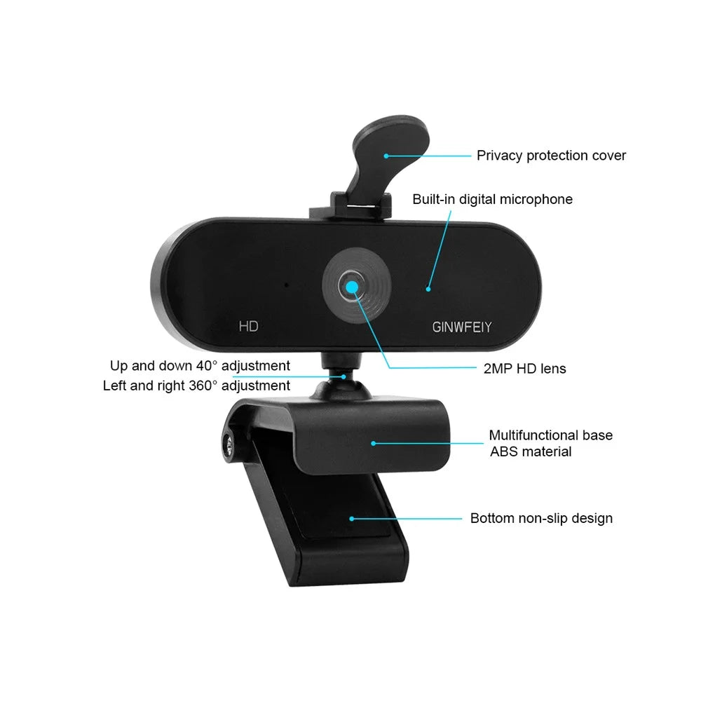 A25 HD 1080P Auto-focus Camera Live Stream Video Conference Camera with Microphone USB Webcam - 5