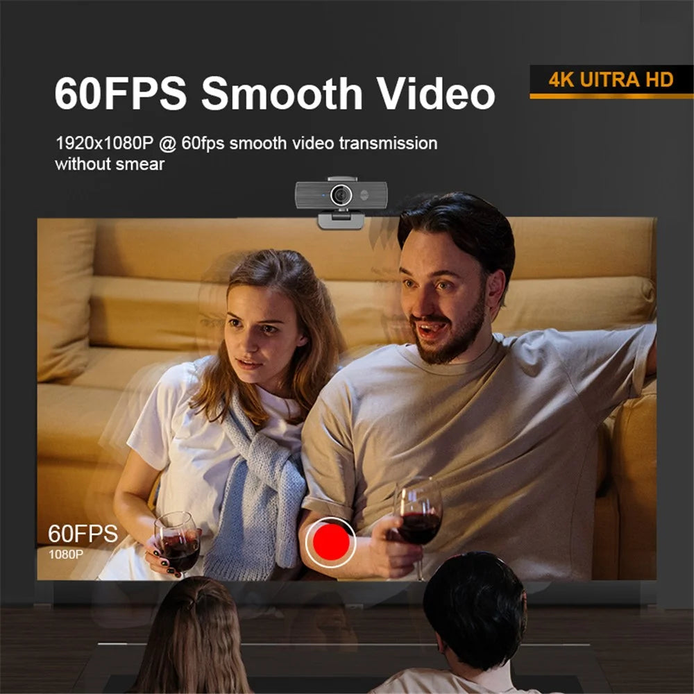 H500 3840*2160p UHD 4K 60FPS Webcam Autofocus Web Camera PC Camera with Microphone - 4