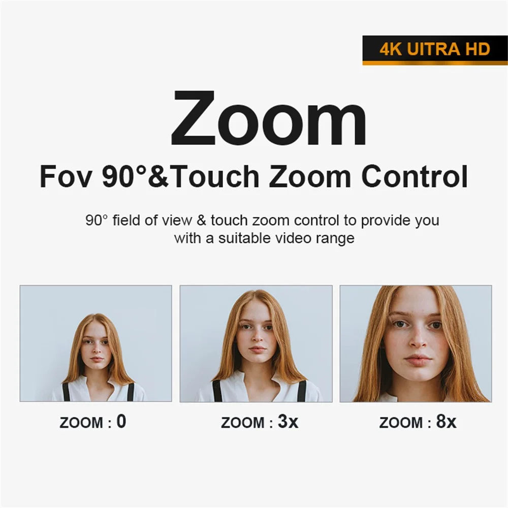 H500 3840*2160p UHD 4K 60FPS Webcam Autofocus Web Camera PC Camera with Microphone - 5