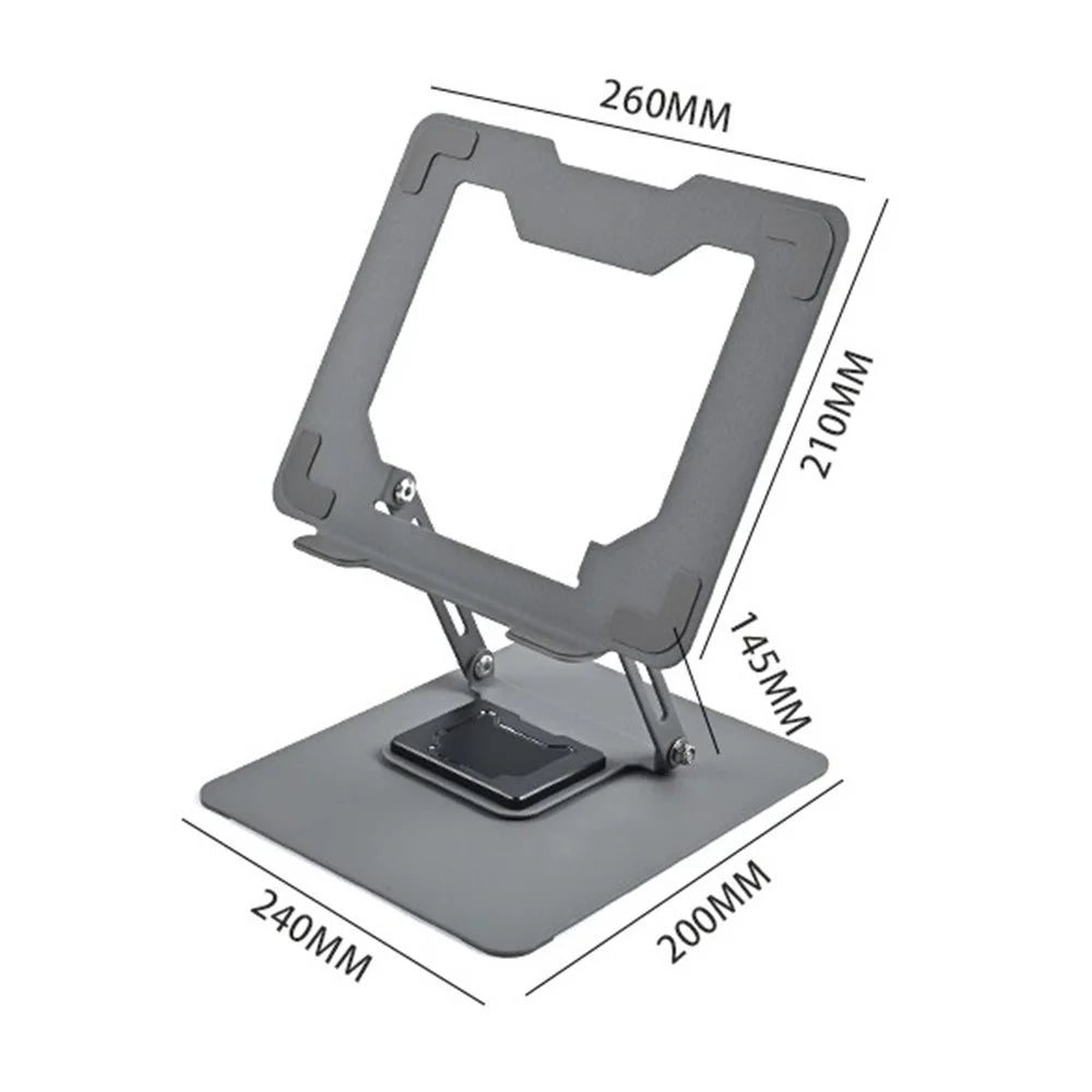 GFX012-T 360 Degree Rotating Laptop Holder Cooling Stand Adjustable Height Carbon Steel Foldable Bracket - Grey - 2