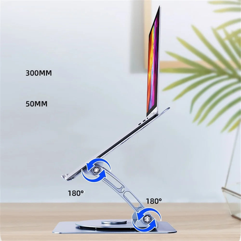 R-JUST HZ08-1 360 Degree Rotating Height Adjustable Laptop Bracket Folding Notebook Stand - Grey - 6
