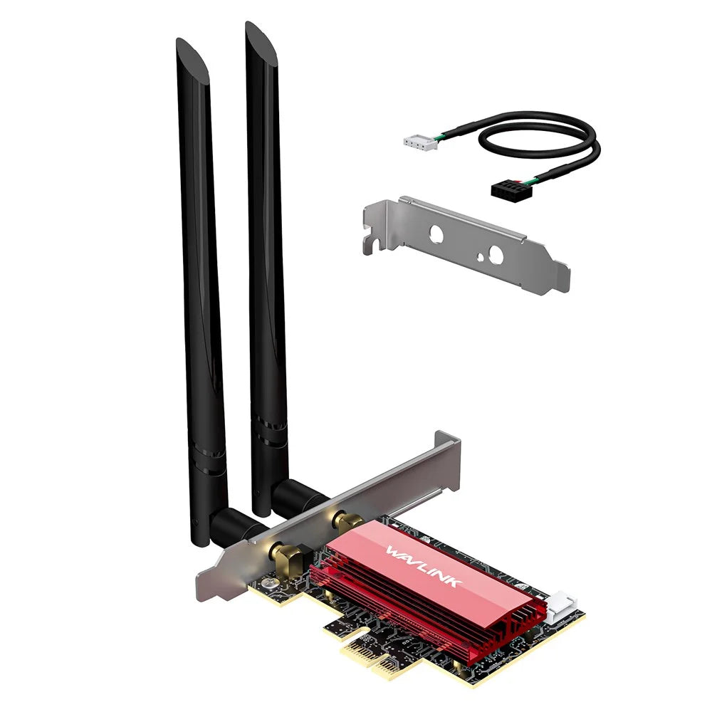 WAVLINK WL-WN685BE3-B WiFi 7 Tri-Band PCI-E Wireless Network Card BE8800 2.4GHz 5GHz 6GHz Bluetooth-Compatible 5.4 Adapter - 1