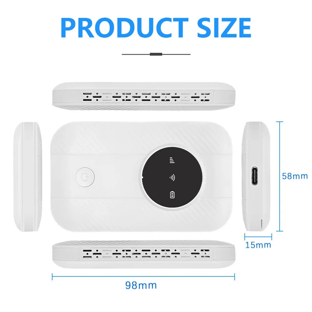 4G Portable Mobile WiFi Hotspot Pocket Router 150Mbps Wireless Modem with SIM Card Slot - White / European Version - 7