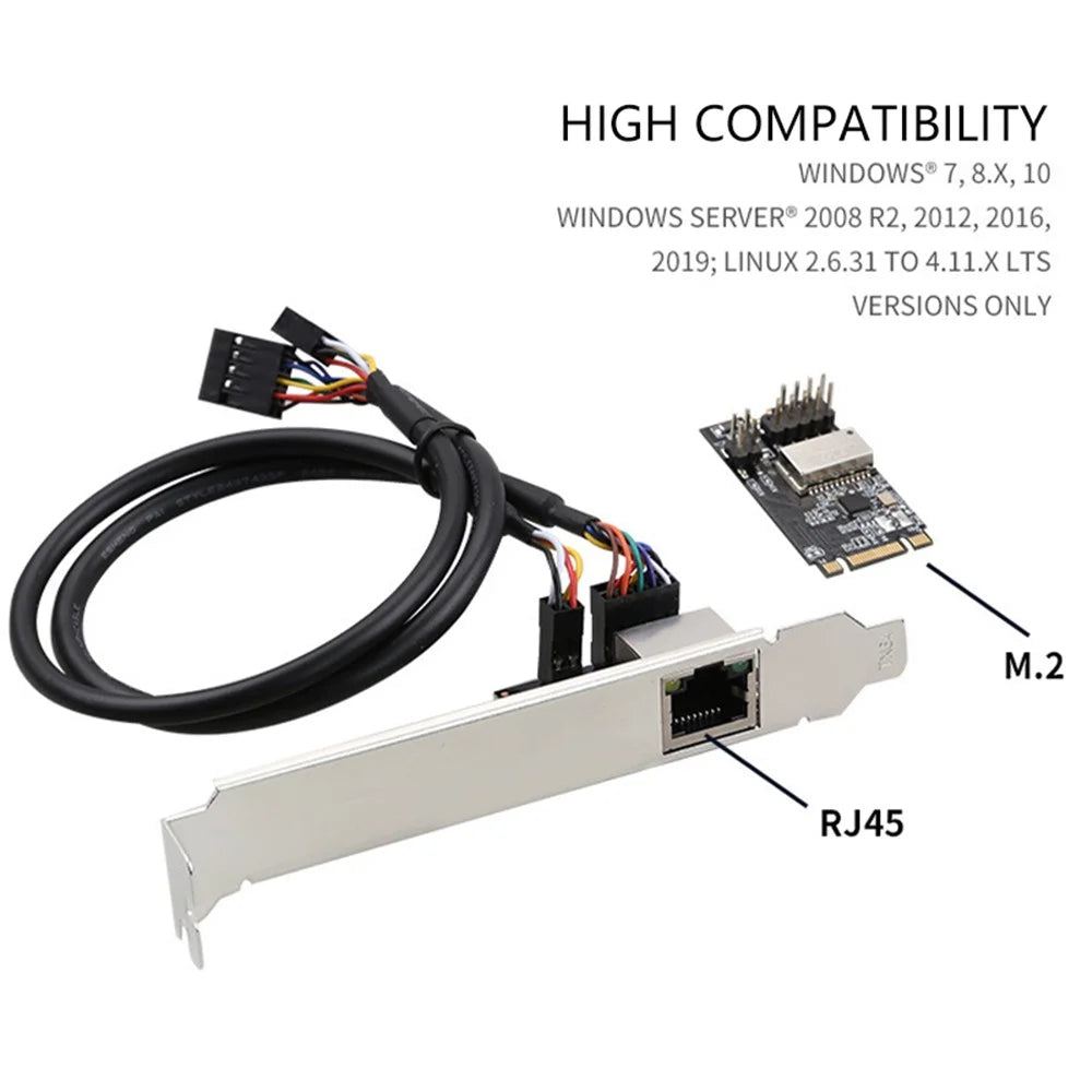 TXA082 RTL8111H 1000M M.2 (B-Key M-Key) to PCI-E Gigabit Network Card for Desktop PC - 2