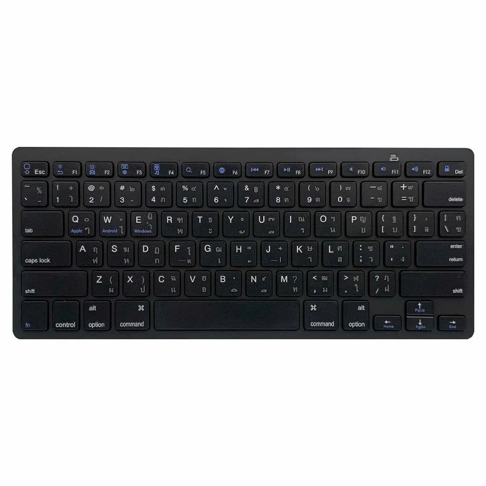 [Thai Version] X5 Noiseless 78-Key Ultra Thin Wireless Bluetooth-compatible Keyboard for iPad iPhone - Black - 2