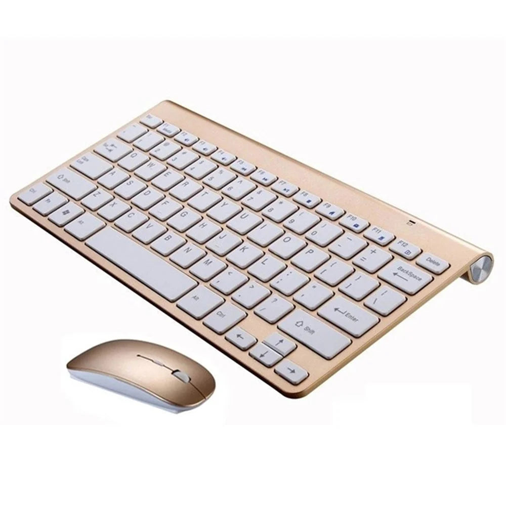 QH-001 2.4G Wireless Mini Keyboard Mouse Set - Gold - 3