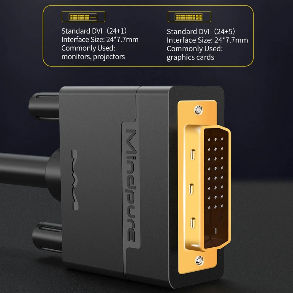 MINDPURE DV003 1m DVI Male to DVI Male Cable 24+1 DVI Digital 1080P HD Connection Cable - 2