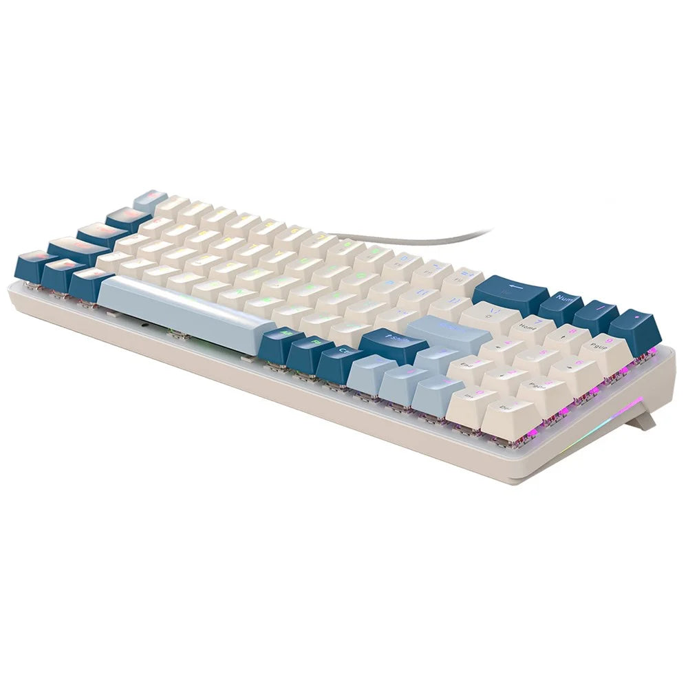 ZIYOULANG K65 78 Keys Hot Swappable Mechanical Keyboard RGB Light USB Wired Keyboard - Blue+Blue Switch - 2