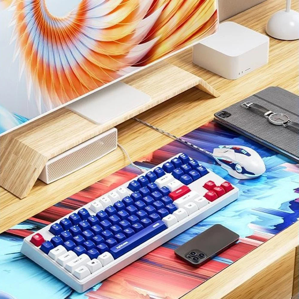 INPHIC K902 87 Keys Mute Keyboard Gaming Keyboard with Colorful Light for Home Office - 4