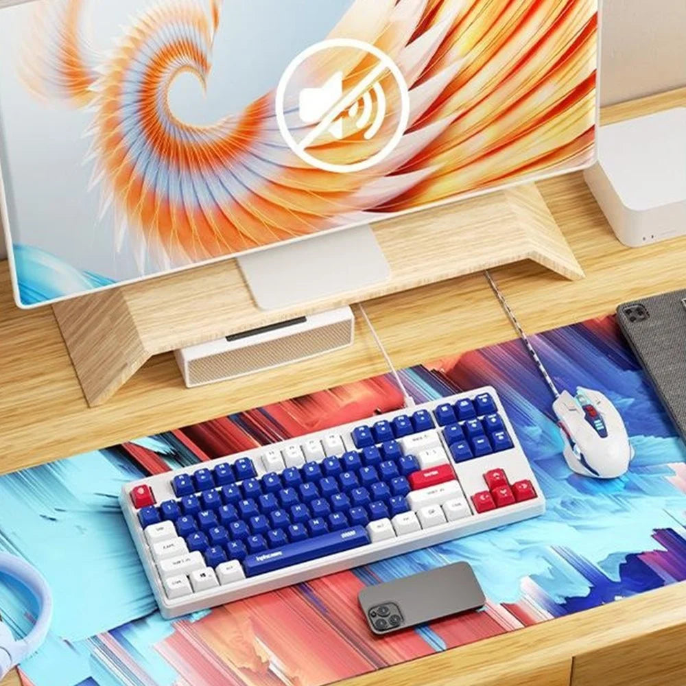 INPHIC K902 87 Keys Mute Keyboard Gaming Keyboard with Colorful Light for Home Office - 5