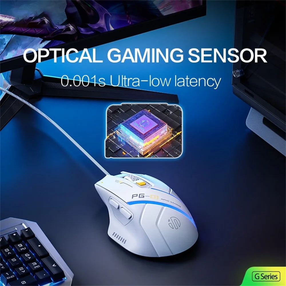 INPHIC PG1 USB Wired E-Sports Gaming Mouse RGB Light Computer Laptop Mice - 3