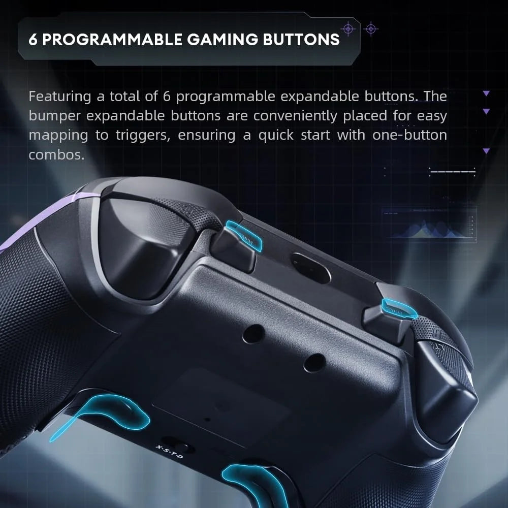 THUNDEROBOT G50S Bluetooth-compatible / 2.4G Wireless / Wired Gamepad 6-Axis Gyro Programmable Game Controller - Black - 4