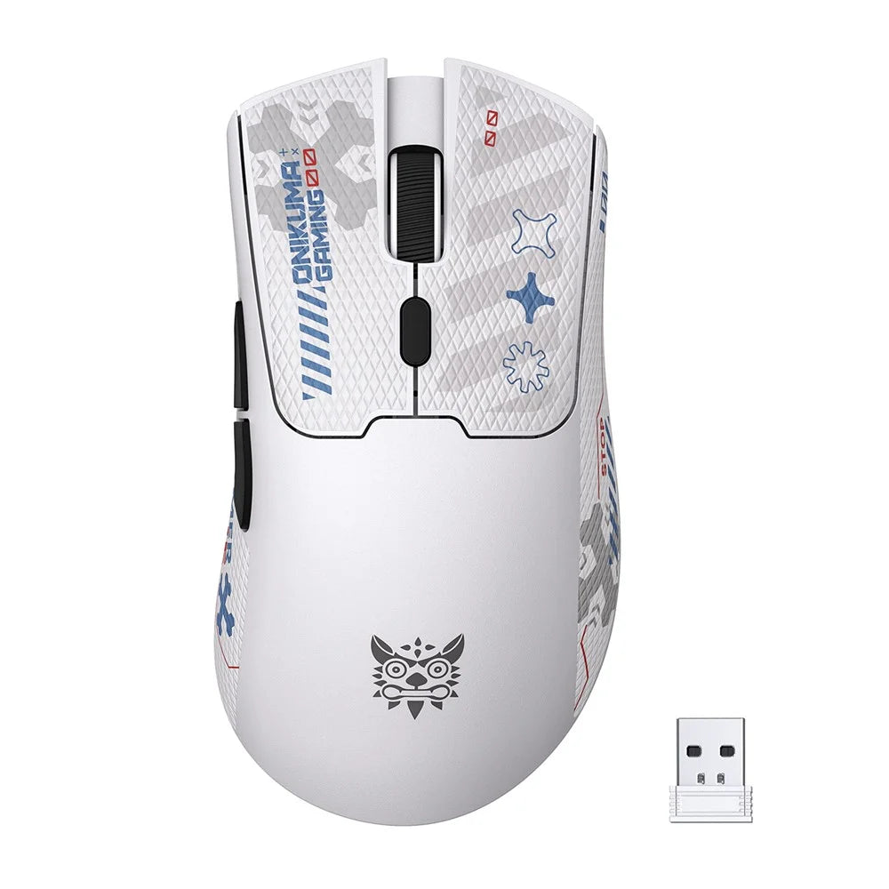 ONIKUMA DM01 Tri-Mode Gaming Mouse Wireless 2.4G Wired Type-C Bluetooth-Compatible Mouse with 6 DPI Levels - White - 1