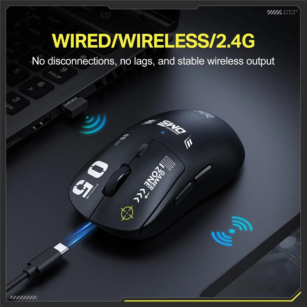 ONIKUMA DM05 Tri-Mode Gaming Mouse Bluetooth-compatible 2.4G Wireless Wired Ergonomic PC Mice - Black - 5