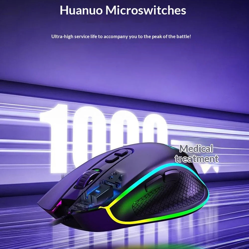 ERAZER G304 Pro RGB Gaming Mouse 12800 DPI 7-Buttons Wired USB PC Mouse for Gaming (Invested By Lenovo) - White - 6
