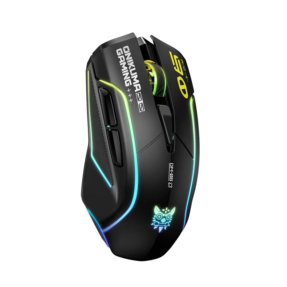 ONIKUMA DM06 Gaming Mouse 3-Mode Wireless Bluetooth-compatible 2.4G Wired 12800 DPI RGB PC Mouse - Black - 2