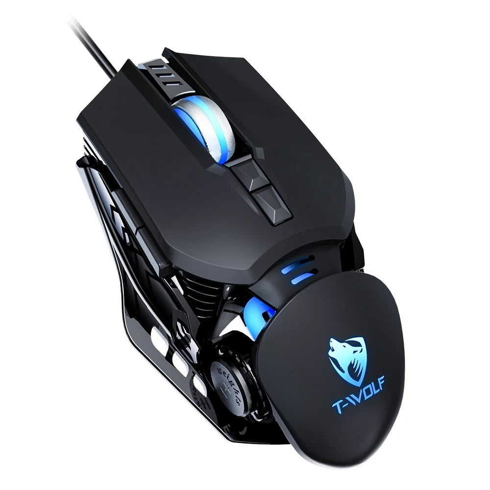 T-WOLF G530 Wired Mouse Colorful Luminous Gaming Mouse USB Port - Black - 1