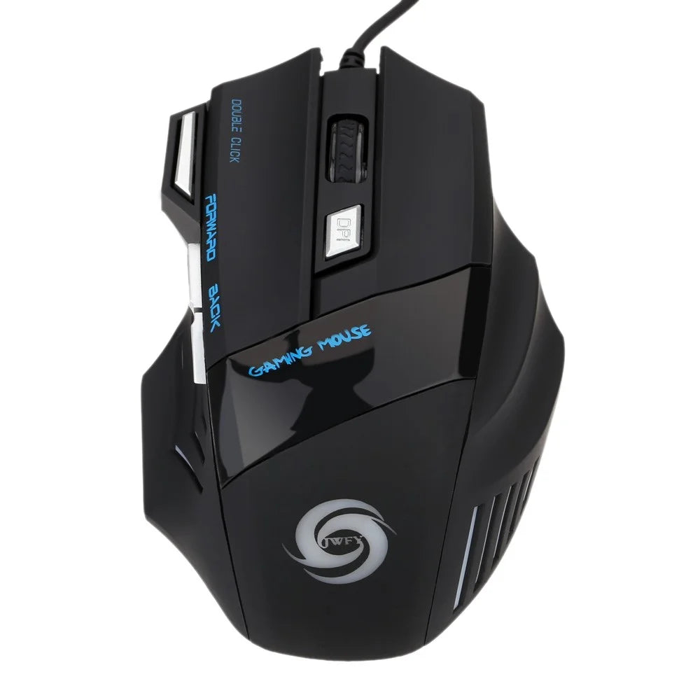 HXSJ A868 Adjustable DPI Colorful Light USB Wired Laptop Computer Ergonomic Gaming Mouse - 5