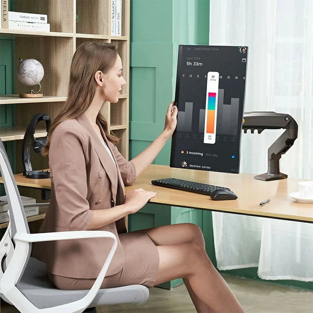 NORTH BAYOU F80 Monitor Arm 17-30 Inch Displays Adjustable Height Mechanical Desk Mount Stand - White - 2