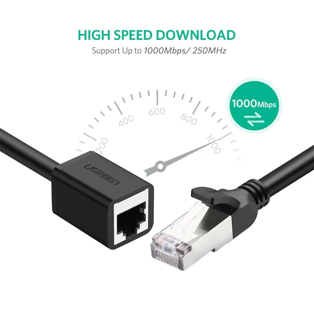 UGREEN 11279 RJ45 Cat 6 Male to Female RJ45 Ethernet Lan Network Cable Adapter Cat6 Ethernet Extension Cable 1m - 5
