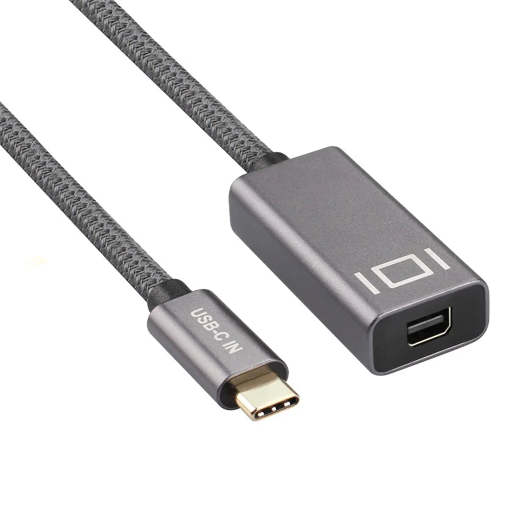 Braided USB C to Mini DisplayPort Adapter Cable 4K 60Hz USB-C Male to Mini DP Female Converter Data Transfer Cord - 2