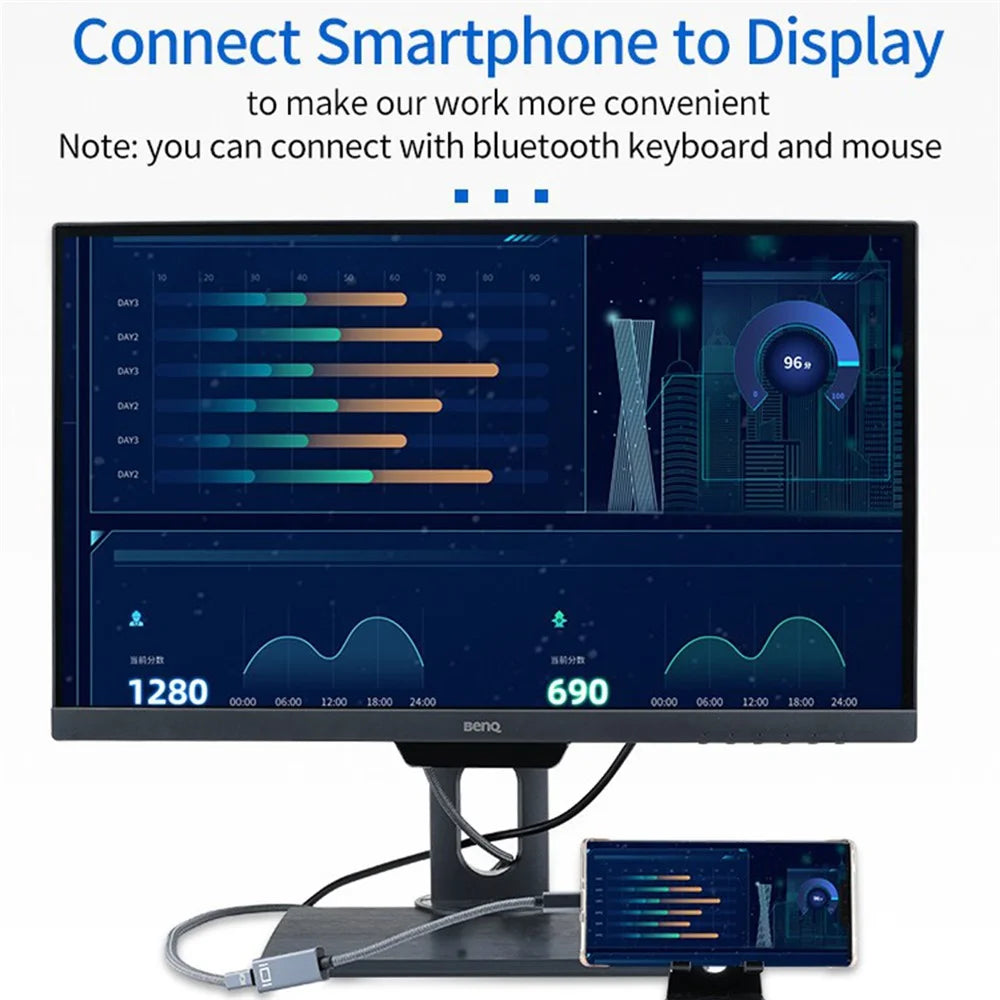 Braided USB C to Mini DisplayPort Adapter Cable 4K 60Hz USB-C Male to Mini DP Female Converter Data Transfer Cord - 6