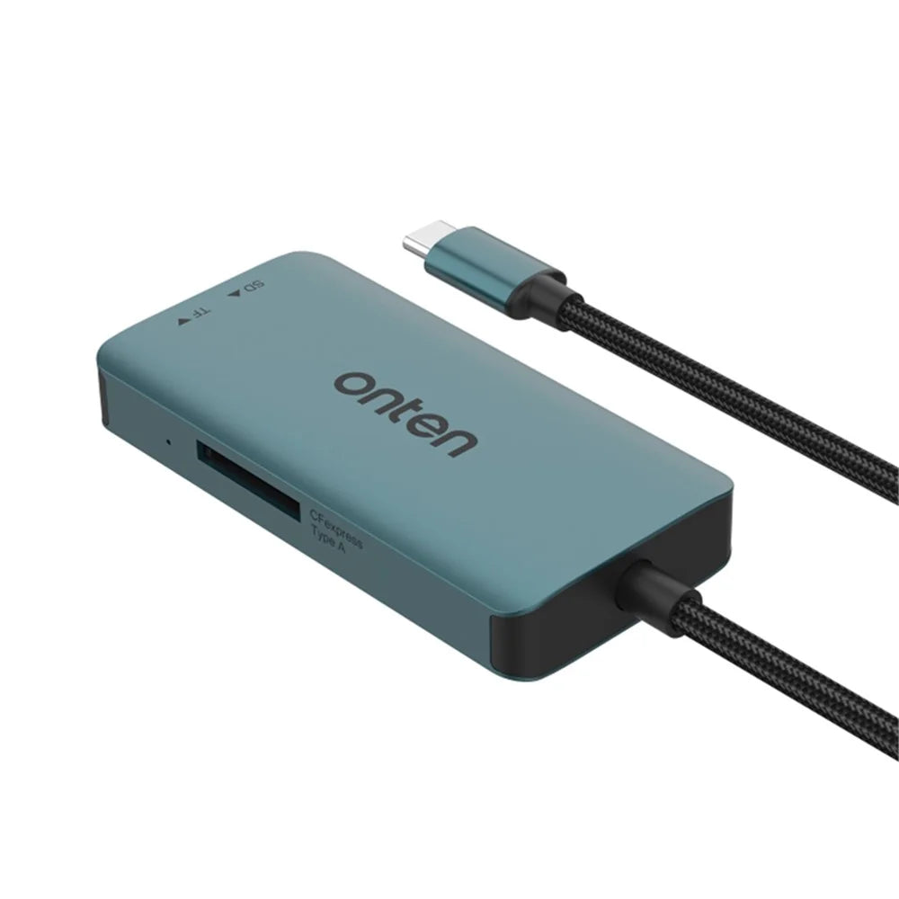 ONTEN C12 Type-C Card Reader Support for SD+Cfepress Type-A+TF Cards - Green - 3