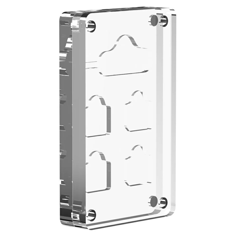 AJCX05SIM Micro SIM Card Storage Box 6 Slots Transparent Acrylic Magnetic Ejector Pin Organizer - 1